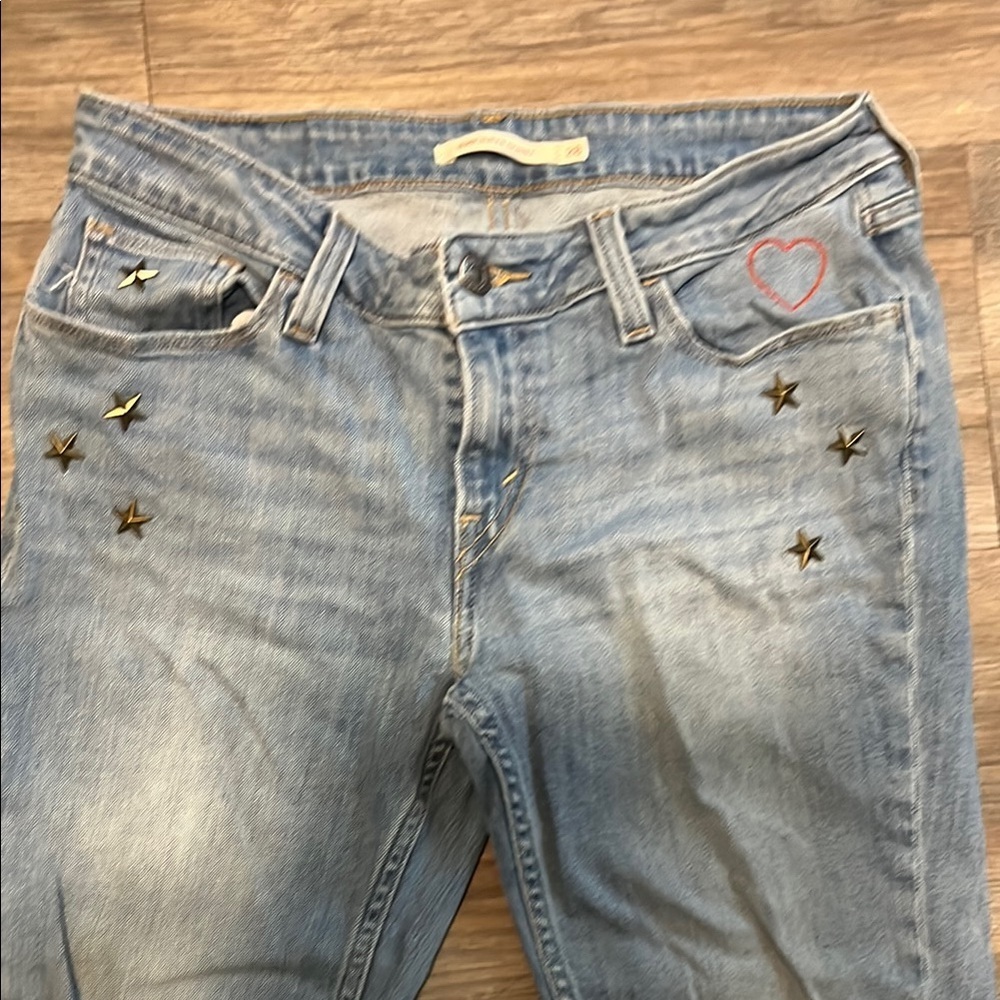 Levi's Blue Skinny Jeans with Star and Heart Details - Picture 5 of 5